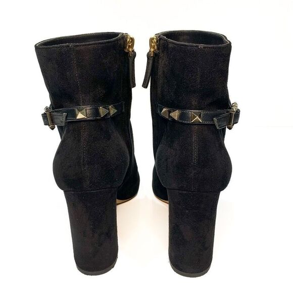 Valentino Garavani Rockstud Boot EU 36.5 US 6.5 Black Studded Heeled Bootie - Picture 6 of 11